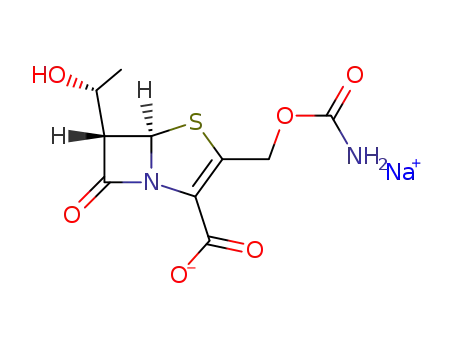 Molecular Structure of 84845-58-9 ((5R)-3-[[(Aminocarbonyl)oxy]methyl]-6β-[(R)-1-hydroxyethyl]-7-oxo-4-thia-1-azabicyclo[3.2.0]hept-2-ene-2-carboxylic acid sodium salt)