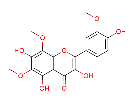 Molecular Structure of 549-10-0 (3,5,7-Trihydroxy-2-(4-hydroxy-3-methoxyphenyl)-6,8-dimethoxy-4H-1-benzopyran-4-one)