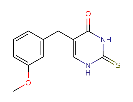 Molecular Structure of 28495-90-1 (5-(3-methoxybenzyl)-2-thioxo-2,3-dihydropyrimidin-4(1H)-one)