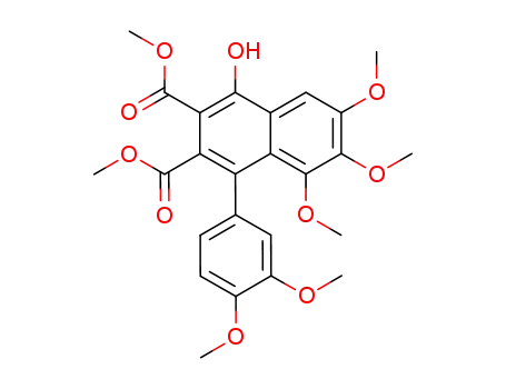 Molecular Structure of 104756-72-1 (dimethyl 4-(3,4-dimethoxyphenyl)-1-hydroxy-5,6,7-trimethoxynaphthalene-2,3-dicarboxylate)
