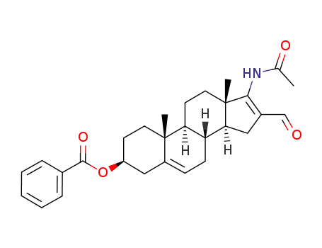 Molecular Structure of 246871-69-2 (3β-benzoyloxy-17-acetamido-16-formylandrosta-5,16-diene)