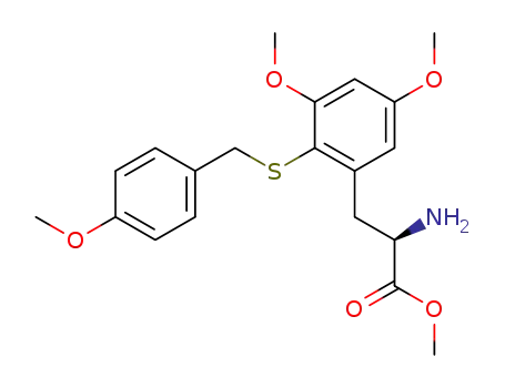 Molecular Structure of 213692-58-1 (3,5-dimethoxy-2-<<(4-methoxyphenyl)methyl>thio>-D-phenylalanine methyl ester)