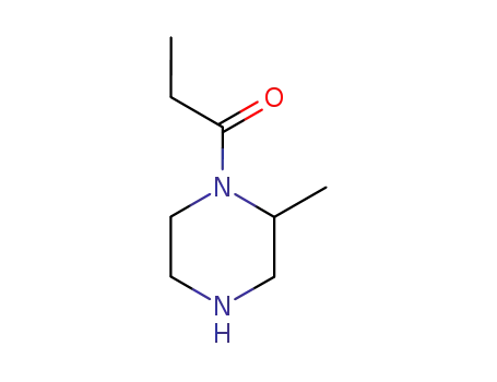 Molecular Structure of 314729-13-0 (Piperazine, 2-methyl-1-(1-oxopropyl)- (9CI))