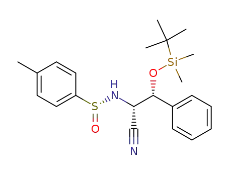 Molecular Structure of 310435-60-0 ((R<sub>S</sub>,2S,3R)-(-)-N-(p-toluenesulfinyl)-2-amino-[(tert-butyldimethylsilyl)oxy]-3-phenylpropionitrile)