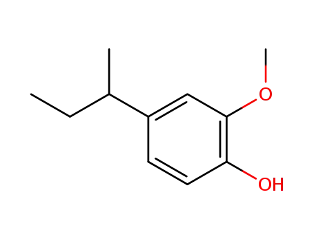 Molecular Structure of 110030-28-9 (Phenol, 2-methoxy-4-(1-methylpropyl)-)