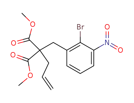 Molecular Structure of 226895-52-9 (dimethyl 1-(2-bromo-3-nitrophenyl)pent-4-ene-2,2-dicarboxylate)