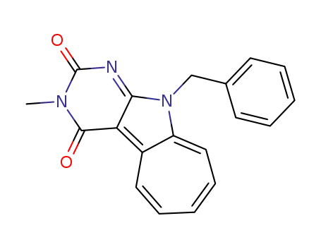 Molecular Structure of 285567-96-6 (10-benzyl-3-methyl-10<i>H</i>-cyclohepta[4,5]pyrrolo[2,3-<i>d</i>]pyrimidine-2,4-dione)