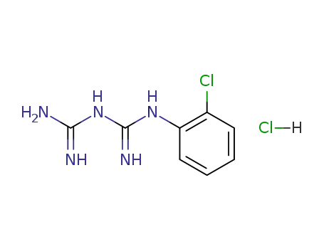 Molecular Structure of 19579-44-3 (1-(2-CHLOROPHENYL)BIGUANIDE HYDROCHLORIDE)