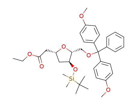 ethyl [(2R,4S,5R)-5-{[bis(4-methoxyphenyl)(phenyl)methoxy]methyl}-4-{[(tert-butyl)(dimethyl)silyl]oxy}tetrahydrofuran-2-yl]acetate