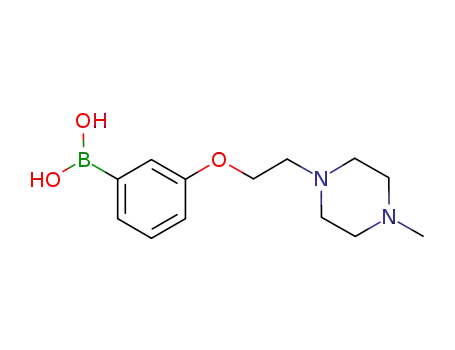 Molecular Structure of 1170697-43-4 ((3-(2-(4-Methylpiperazin-1-yl)ethoxy)phenyl)boronic acid)