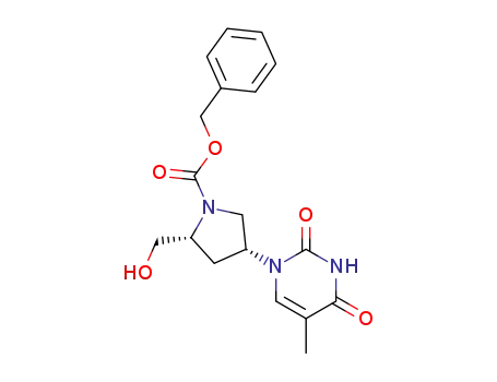 (2R,4R)-2-Hydroxymethyl-4-(5-methyl-2,4-dioxo-3,4-dihydro-2H-pyrimidin-1-yl)-pyrrolidine-1-carboxylic acid benzyl ester