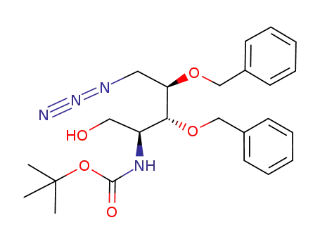 2-amino-5-azido-3,4-di-O-benzyl-2-(N-tert-butyloxycarbonyl)-2,5-dideoxy-D-xylitol