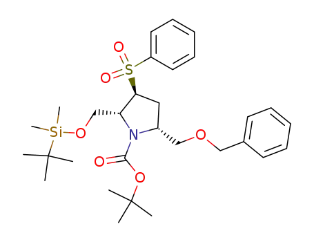 (2R,3S,5R)-1-tert-butoxycarbonyl-2-tert-butyldimethylsilyloxymethyl-3-phenylsulfonyl-5-benzyloxymethylpyrrolidine