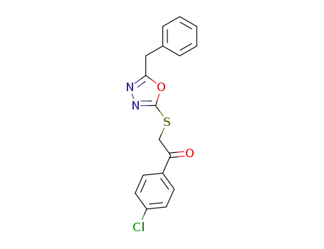 Molecular Structure of 303226-51-9 (Ethanone,
1-(4-chlorophenyl)-2-[[5-(phenylmethyl)-1,3,4-oxadiazol-2-yl]thio]-)