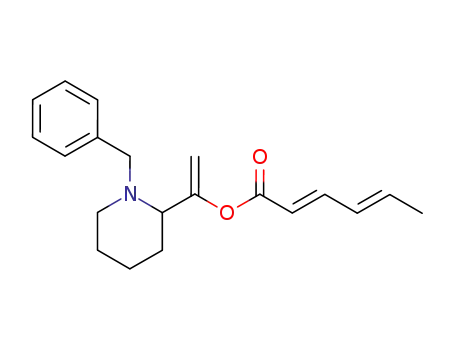2,4-Hexadienoic acid, 1-[1-(phenylmethyl)-2-piperidinyl]ethenyl ester,
(2E,4E)-