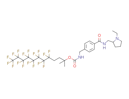 {4-[(1-ethyl-pyrrolidin-2-ylmethyl)-carbamoyl]-benzyl}-carbamic acid 4,4,5,5,6,6,7,7,8,8,9,9,10,10,11,11,11-heptadecafluoro-1,1-dimethyl-undecyl ester