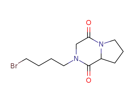 Molecular Structure of 328410-04-4 (Pyrrolo[1,2-a]pyrazine-1,4-dione, 2-(4-bromobutyl)hexahydro-)