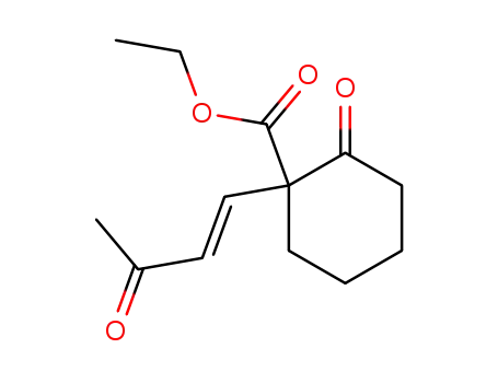 (+/-)-2-oxo-1-(3-oxo-but-1-en-<i>t</i>-yl)-cyclohexanecarboxylic acid ethyl ester