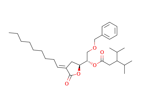 Molecular Structure of 300809-91-0 ((E)-1(S)-[4-nonylidene-3-oxo-(2-oxolan-1(S)-yl)]-2-(phenylmethoxy)ethyl 4-methyl-3-(1-methylethyl)pentanoate)