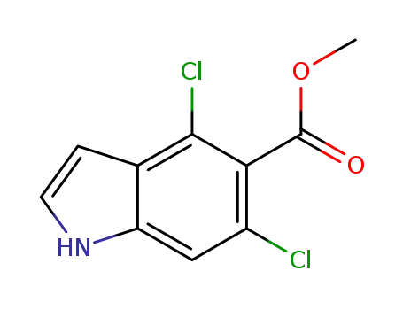 Molecular Structure of 1613730-14-5 (methyl 4,6-dichloro-1H-indole-5-carboxylate)