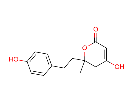 Molecular Structure of 207736-86-5 (4-hydroxy-6-[2-(4-hydroxyphenyl)ethyl]-6-methyl-5,6-dihydro-pyran-2-one)