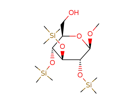 Molecular Structure of 20771-10-2 (1-O-methyl-2,3,4-tri-O-trimethylsilyl-β-D-glucopyranoside)