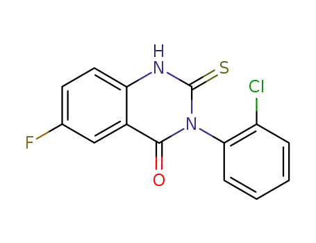 Molecular Structure of 217942-85-3 (3-(2-chlorophenyl)-6-fluoro-2-thioxo-2,3-dihydro-1H-quinazolin-4-one)