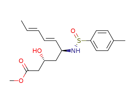 syn 6E,8E-methyl (R<sub>S</sub>,3R,5S)-(-)-3-hydroxy-5-N-(p-toluenesulfinylamino)-deca-6,8-dienoate
