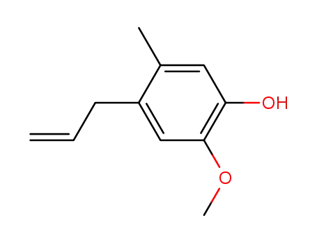 Molecular Structure of 186743-25-9 (Phenol, 2-methoxy-5-methyl-4-(2-propenyl)-)