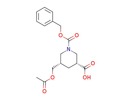 (3R,5S)-3-carboxyl-5-acetoxymethylpiperidine-1-carboxylic acid benzyl ester