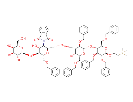 2-(trimethylsilyl) ethyl β-D-galactopyranosyl-(1-> 4)-6-O-benzyl-2-deoxy-2-phthalimido-β-D-glucopyranosyl-(1-> 3)-2,6-di-O-benzyl-β-D-galactopyranosyl-(1-> 4)-2,3,6-tri-O-benzyl-β-D-glucopyranoside