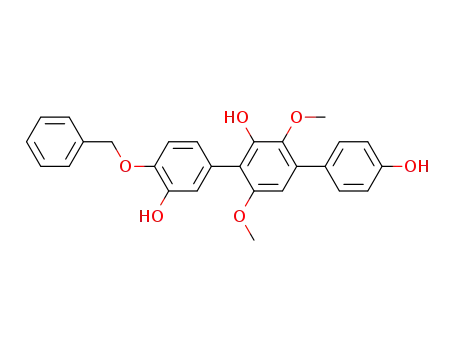 Molecular Structure of 202721-88-8 (4-(benzyloxy)-3',6'-dimethoxy-[1,1':4',1'']terphenyl-3,2',4''-triol)
