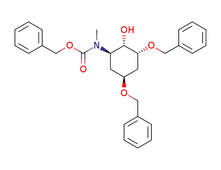 (-)-(1S,2R,4S,6R)-2,4-bis(benzyloxy)-(N-benzyloxycarbonyl)-(N-methyl)-6-aminocyclohexanol