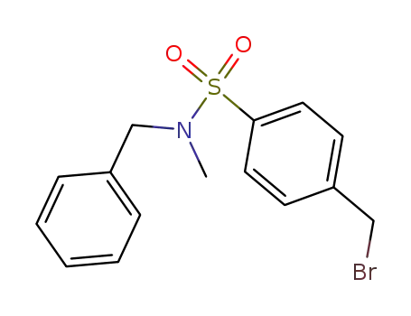 Molecular Structure of 125734-38-5 (N-benzyl-4-(bromomethyl)-N-methylbenzenesulfonamide)