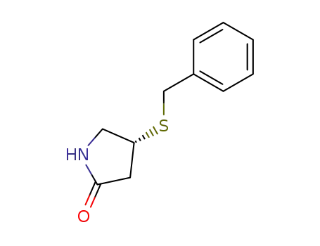 Molecular Structure of 155148-28-0 (2-Pyrrolidinone, 4-[(phenylmethyl)thio]-, (4R)-)