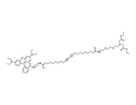 [9-(2-{2-[21-(2-{2-[2-(bis-ethoxycarbonylmethyl-amino)-ethoxy]-ethoxy}-ethylcarbamoyl)-heneicosa-10,12-diynoylamino]-ethylcarbamoyl}-phenyl)-6-diethylamino-xanthen-3-ylidene]-diethyl-ammonium