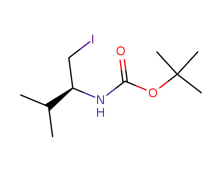 Molecular Structure of 161529-21-1 (Carbamic acid, [(1S)-1-(iodomethyl)-2-methylpropyl]-, 1,1-dimethylethyl
ester)