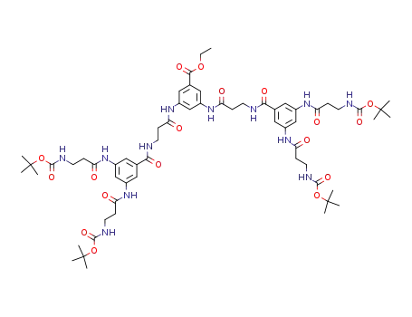 3,5-bis-{3-[3,5-bis-(3-<i>tert</i>-butoxycarbonylamino-propionylamino)-benzoylamino]-propionylamino}-benzoic acid ethyl ester