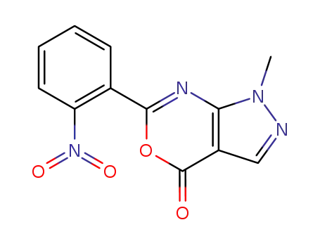 Molecular Structure of 138187-95-8 (1-methyl-6-(2-nitrophenyl)pyrazolo[3,4-d][1,3]oxazin-4(1H)-one)