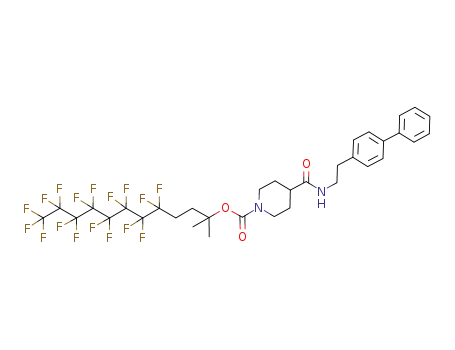 4-(2-biphenyl-4-yl-ethylcarbamoyl)-piperidine-1-carboxylic acid 4,4,5,5,6,6,7,7,8,8,9,9,10,10,11,11,11-heptadecafluoro-1,1-dimethyl-undecyl ester