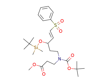 (E)-methyl 4-aza-4-(tert-butoxycarbonyl)-9-(phenylsulfonyl)-7-[(tert-butyldimethylsilyl)oxy]non-8-enoate