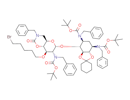 1,3,2',6'-tetra-N-benzyl-3'-O-(5''-bromopentyl)-1,3,2'-tri-N-tert-butoxycarbonyl-6'-N,4'-O-carbonyl-5,6-O-cyclohexylideneneamine