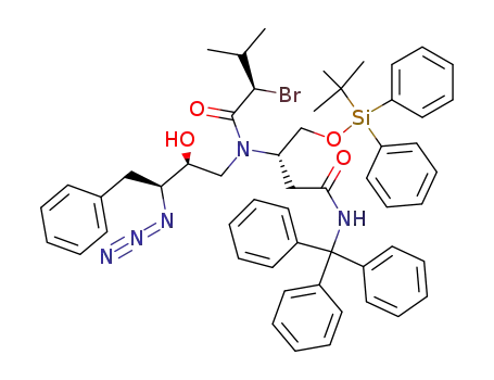 N-Triphenylmethyl (3S)-3-{N'-[(2S,3S)-3-azido-2-hydroxy-4-phenylbutyl]-N'-[(1R)-1-bromo-2-methylpropylcarbonyl]amino}-4-(tert-butyldiphenylsilyloxy)butyramide