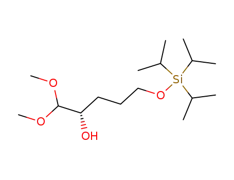 Molecular Structure of 151074-02-1 ((2S)-1,1-dimethoxy-5-(triisopropylsiloxy)pentan-2-ol)