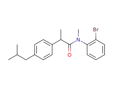 Molecular Structure of 349081-39-6 (Benzeneacetamide,
N-(2-bromophenyl)-N,a-dimethyl-4-(2-methylpropyl)-)