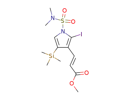 Molecular Structure of 284663-47-4 (N,N-dimethyl 2-iodo-3-(trans-2-methoxycarbonylethenyl)-4-trimethylsilyl-1H-pyrrole-1-sulfonamide)