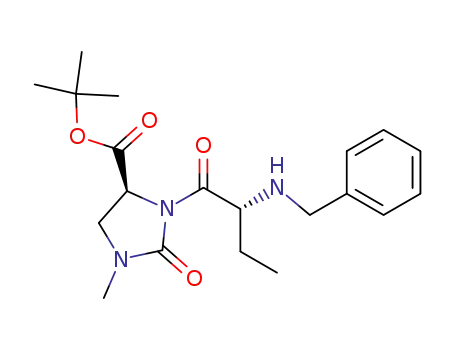 Molecular Structure of 166903-69-1 (tert-Butyl (4S)-3-<(2R)-2-(N-benzylamino)butyryl>-1-methyl-2-oxoimidazolidine-4-carboxylate)