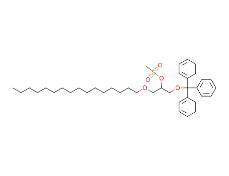 Molecular Structure of 1263034-20-3 ((+/-)1-O-Hexadecyl-2-O-methanesulfonyl-3-O-(triphenylmethyl)glycerol)