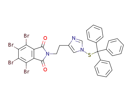 4,5,6,7-tetrabromo-2-[2-(1-tritylsulfanyl-1<i>H</i>-imidazol-4-yl)-ethyl]-isoindole-1,3-dione