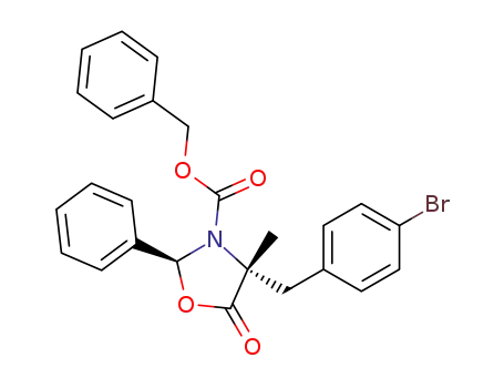 Molecular Structure of 330795-80-7 ((R,S)-4-(4-bromobenzyl)-4-methyl-5-oxo-2-phenyl-oxazolidine-3-carboxylic acid benzyl ester)